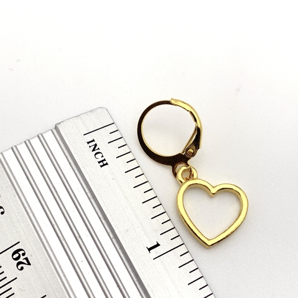 Dainty Golden Heart Earrings - Picture 5 of 5